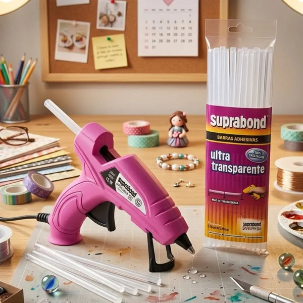 Kit Pistola Encoladora Rosa  + Barras Pro Suprabond